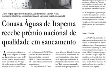 Conasa Águas de Itapema recebe prêmio nacional de saneamento