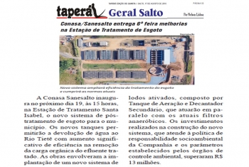 Conasa/Sanesalto entrega  6ª feira melhorias na estação de tratamento de esgoto