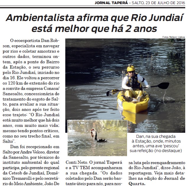 Ambientalista afirma que o Rio Jundiaí está melhor que a 2 anos