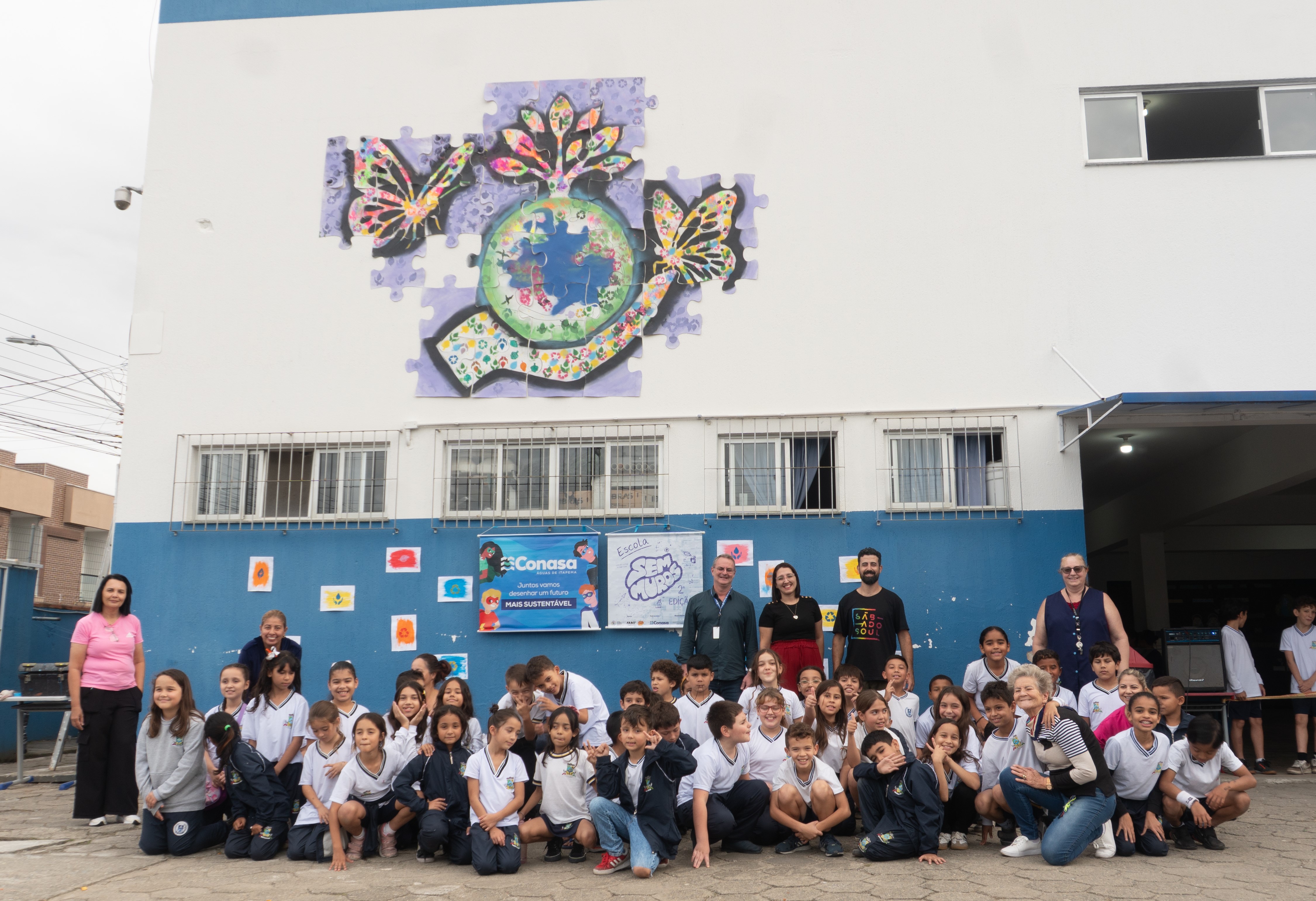 Conasa Águas de Itapema patrocina oficinas de pintura e mural com foco na preservação ambiental