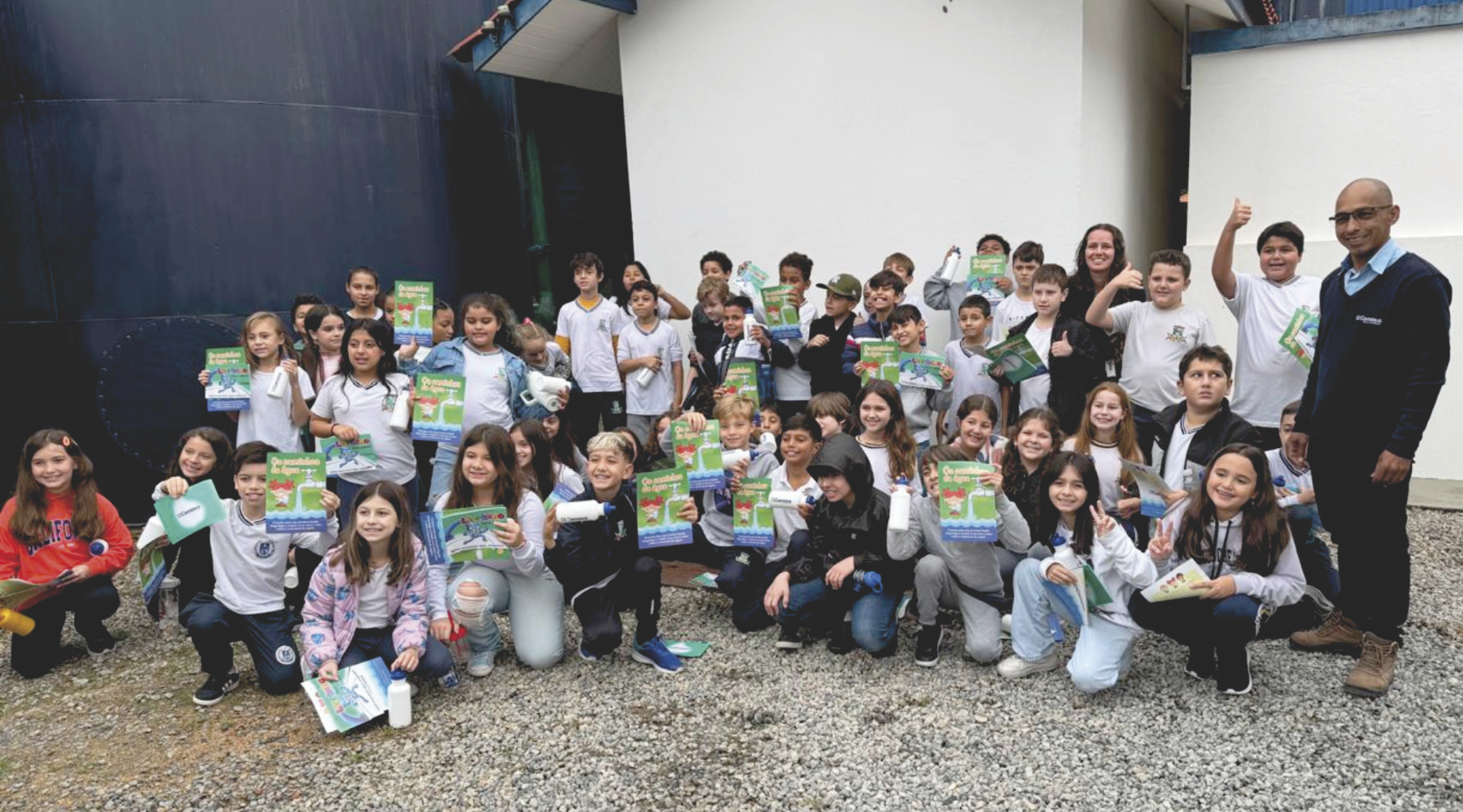 Conasa Águas de Itapema recebe alunos da Escola Municipal Educar para visita guiada à ETA São Paulinho