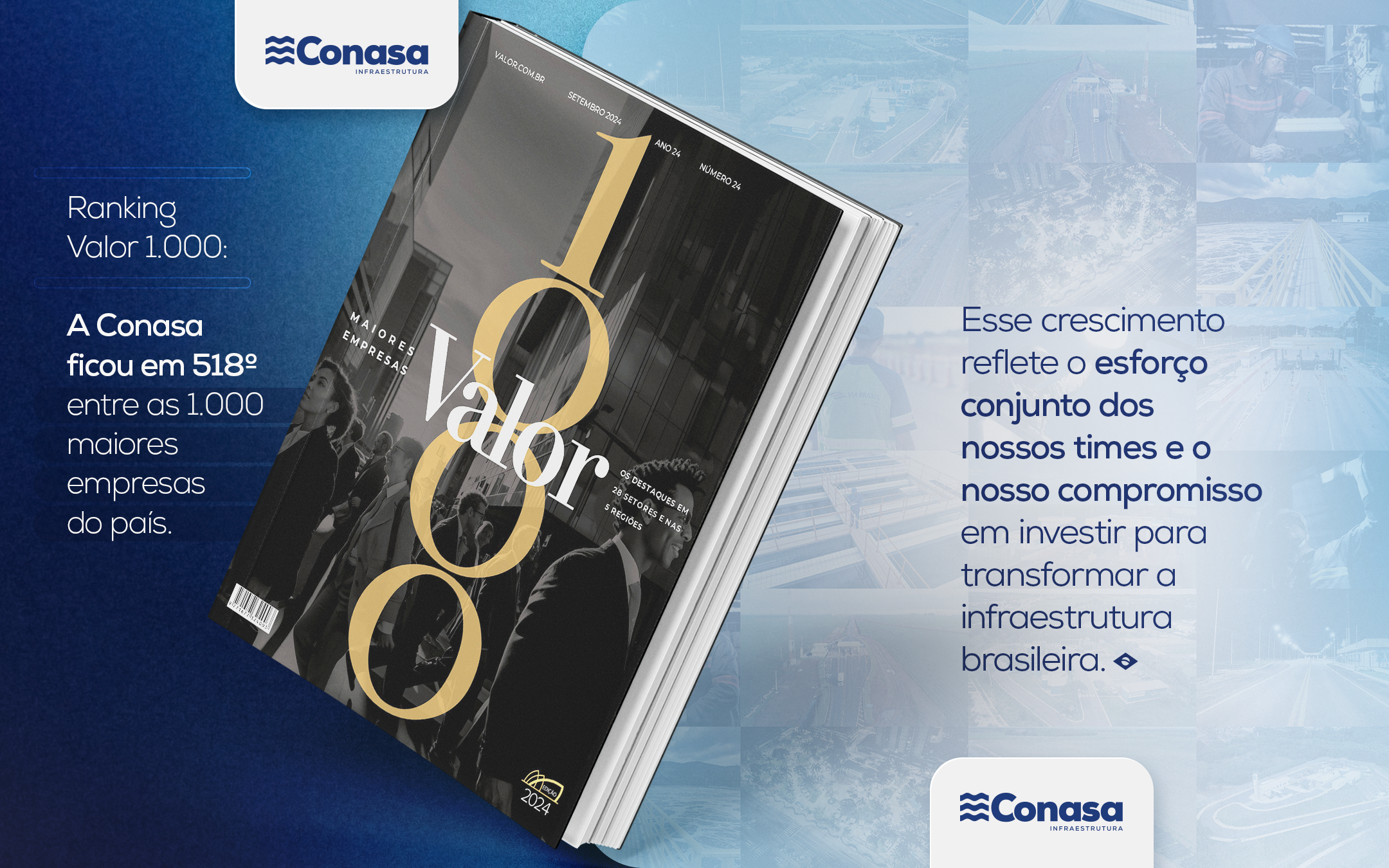 Ranking Valor 1000: Conasa fica em 518º entre as mil maiores empresas do país